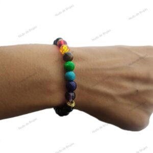 comprar Pulsera 7 Chakras con Turmalina Negra