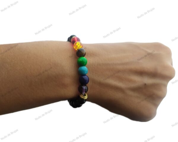 comprar Pulsera 7 Chakras con Turmalina Negra