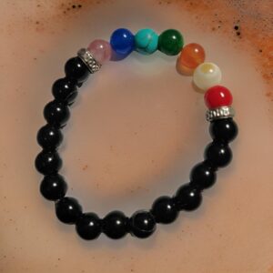 comprar Pulsera 7 Chakras con Turmalina Negra